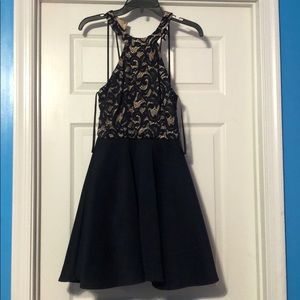 Blue and tan cute dress